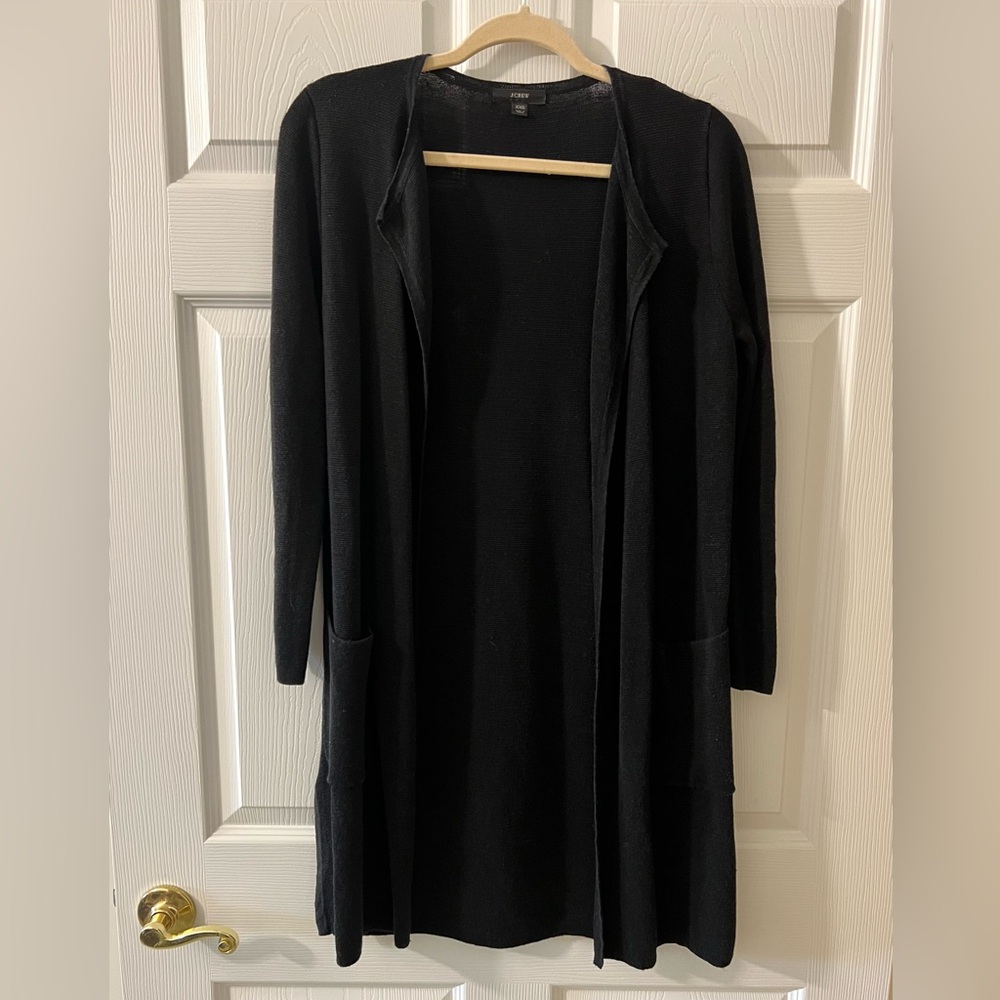 J. Crew Black Knit Open Front Cardigan